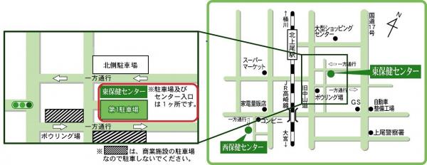 平日夜間及び休日急患診療所の地図