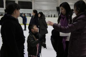 自由滑走時間に談笑する一同