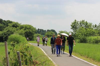 荒川沿いのサイクリングロードを歩く