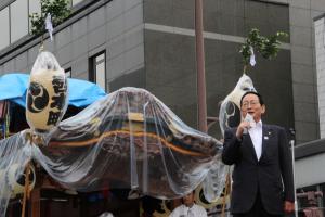 畠山市長の挨拶風景