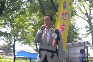 挨拶する畠山市長